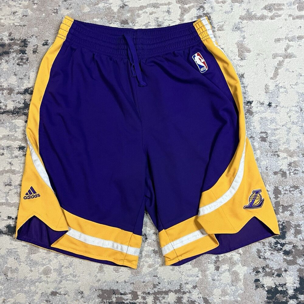 Los Angeles Lakers Basketball Shorts Men's Size Small NBA Adidas Vintage Playoff